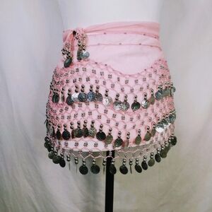 NEW Belly Dance Hip Scarf Coin Wave Pattern